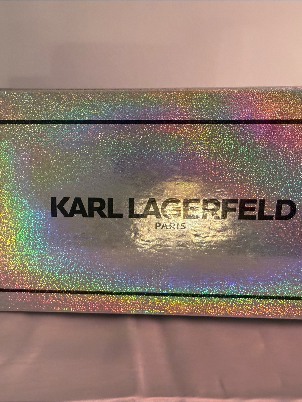 Karl Lagerfeld Black White Wallet with Red Heart Cat Motif
